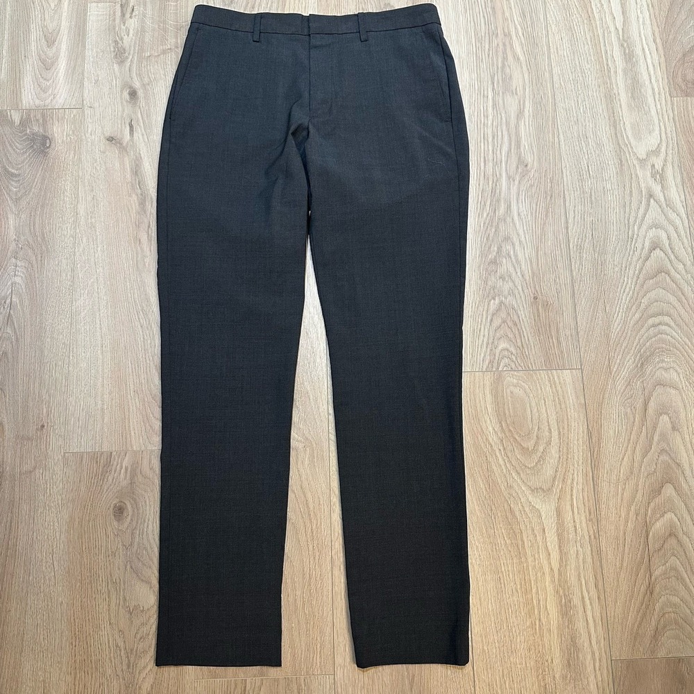 J.Crew Thompson Dress Pants Mens size W31X32 Gray Wool Blend Stretch EUC Tapered